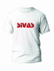 Sivas ve İlçeleri Yazılı Sivas Temalı Beyaz Sıfır Yaka Tişört