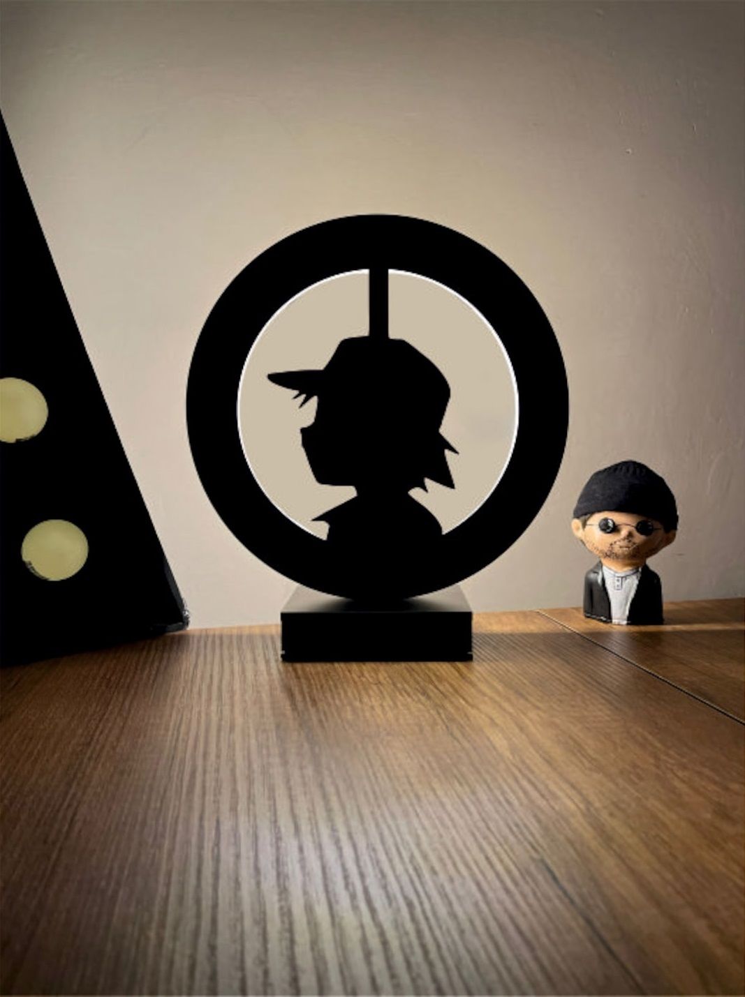 Ash Ketchum Pokémon Silüet Led Masa Lambası Ahşap