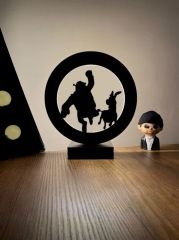 Shrek ve Eşek Süliet Led Masa Lambası Ahşap