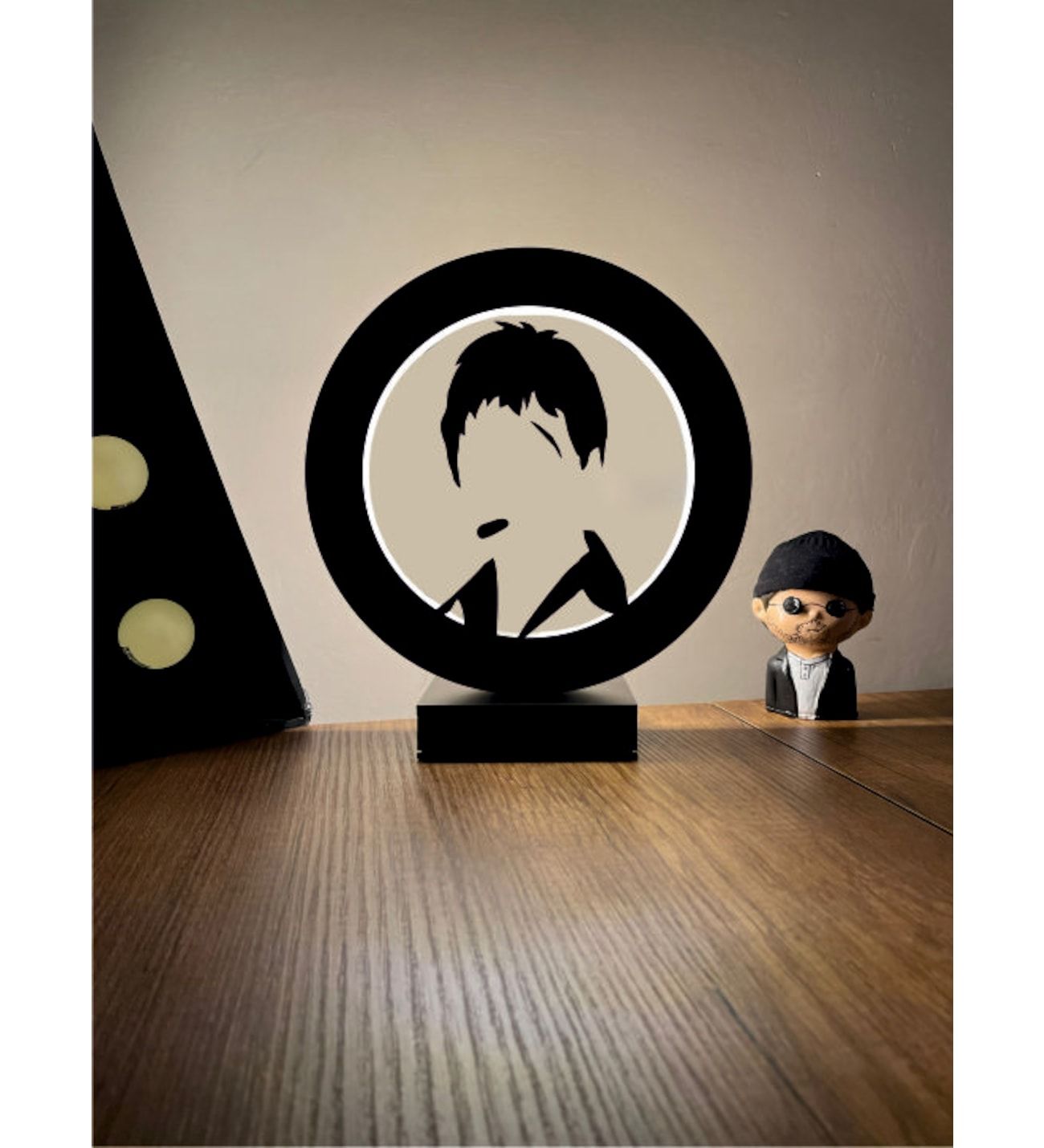 Scarface - Yaralı Yüz - Al Pacino Silüeti Led Masa Lambası Ahşap