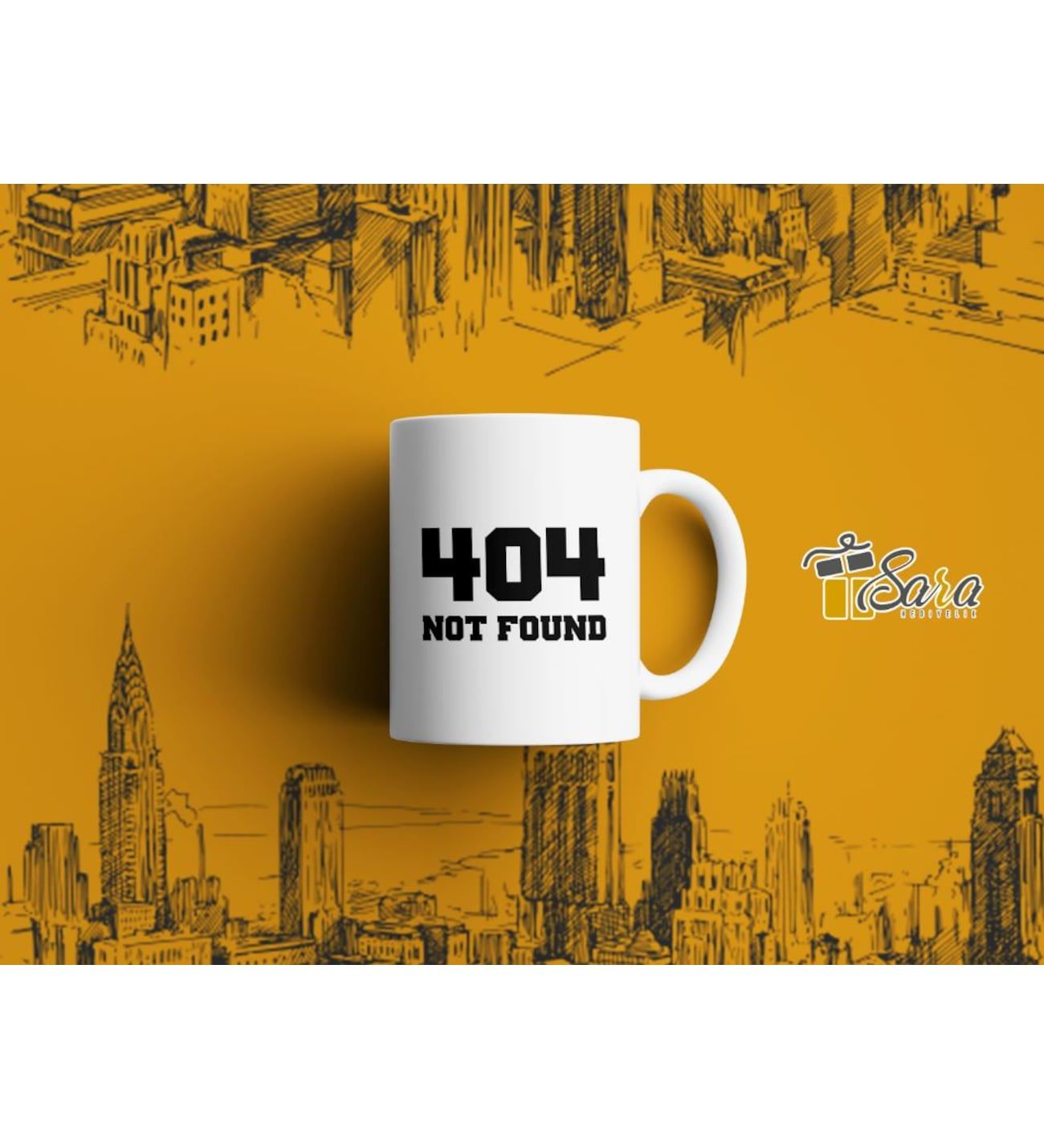 ''404 Not Found'' Yazılı Kupa Bardak