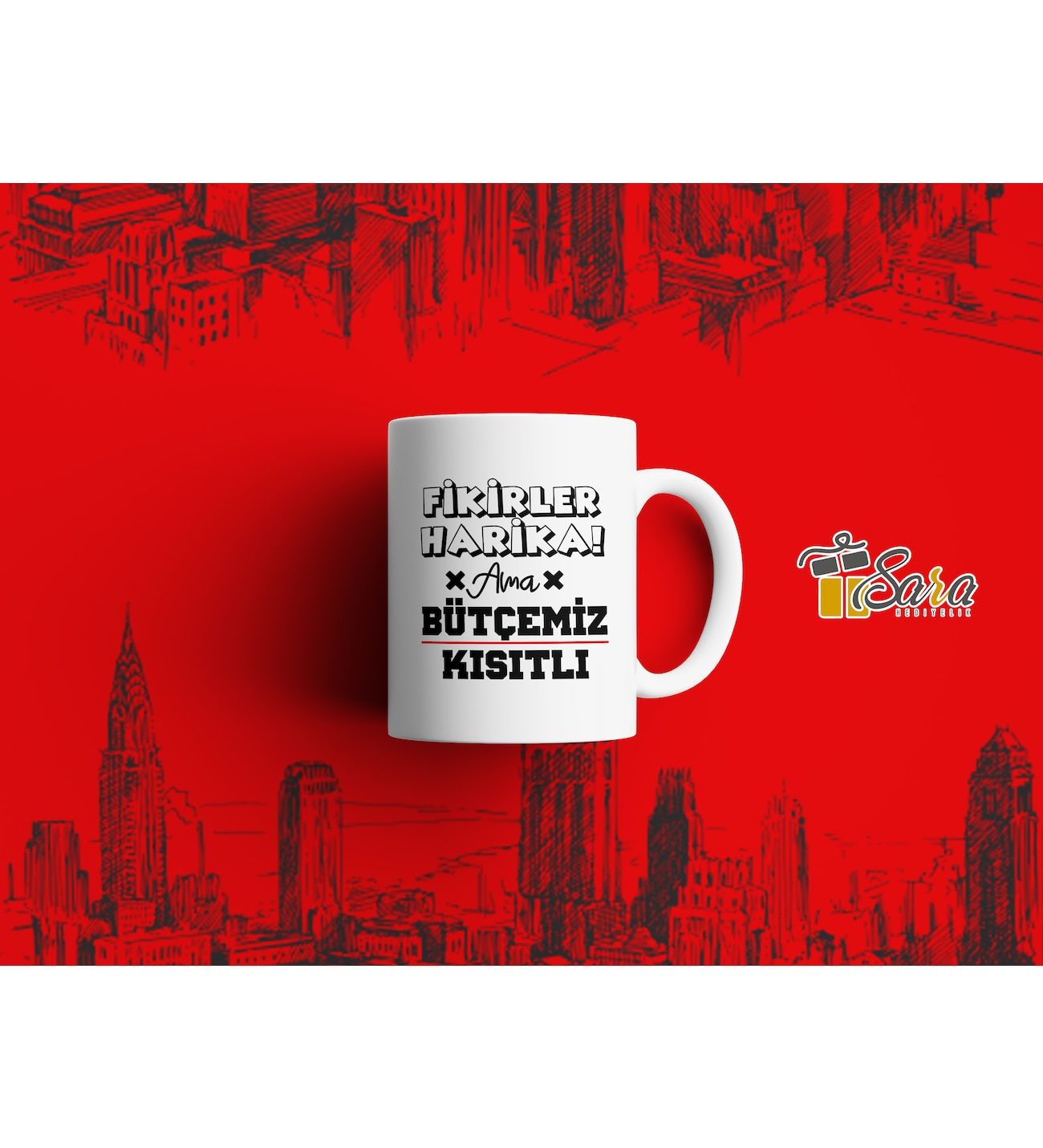 Fikirler Harika Ama Bütçemiz Kısıtlı Yazılı Kupa Bardak