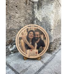 Kişiye Özel Tasarım Fotoğraf ve Takvim Baskılı Ahşap Fotoblok