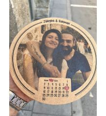 Kişiye Özel Tasarım Fotoğraf ve Takvim Baskılı Ahşap Fotoblok