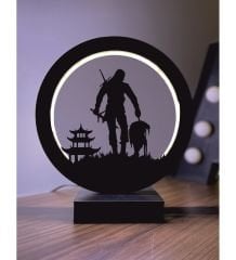 The Witcher Siluet Led Masa Lambası Ahşap