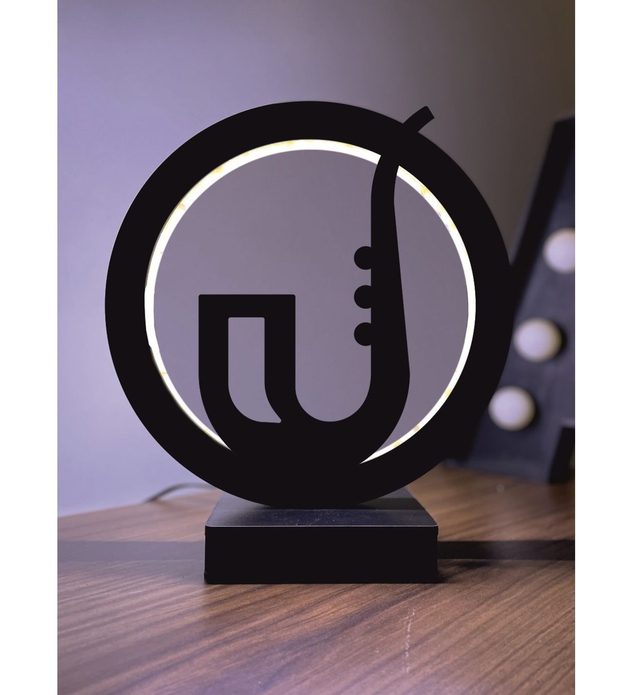 Jazz Müzik Led Masa Lambası Ahşap