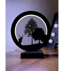 Doğa Manzara Led Masa Lambası Ahşap