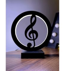 Sol Anahtarı Müzik Led Masa Lambası Ahşap
