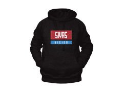 Sivas Yiğido Yazılı Tabela Sivas Temalı Unisex Siyah Oversize Kapüşonlu Sweatshirt