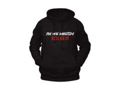 Tek Mal Varlığım Acılarım Yazılı Unisex Siyah Oversize Kapüşonlu Sweatshirt
