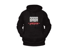 Baba Yorgun Yazılı Unisex Siyah Oversize Kapüşonlu Sweatshirt