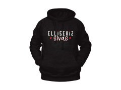 Ellisekiz Sivas Yazılı Sivas Temalı Unisex Siyah Oversize Kapüşonlu Sweatshirt