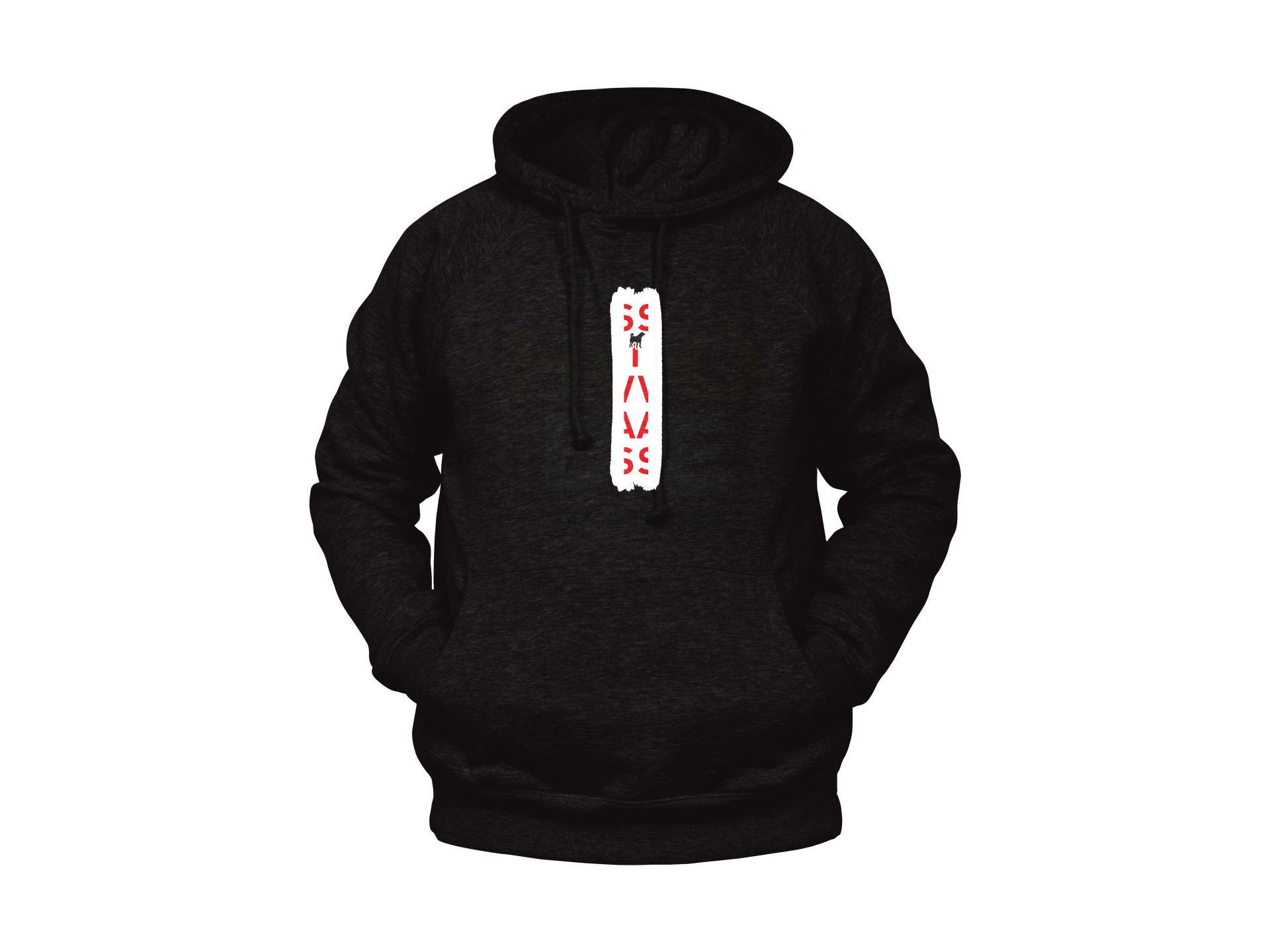 Sivas Yazılı Kangal Silüeti Temalı Unisex Siyah Oversize Kapüşonlu Sweatshirt