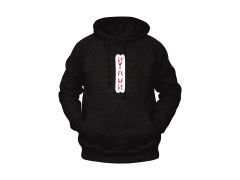 Sivas Yazılı Kangal Silüeti Temalı Unisex Siyah Oversize Kapüşonlu Sweatshirt