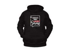 Sıkıntı Yok Kütük Sivas Yazılı Sivas Temalı Unisex Siyah Oversize Kapüşonlu Sweatshirt