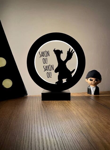 Buz Devri Sid Süliet Led Masa Lambası Ahşap