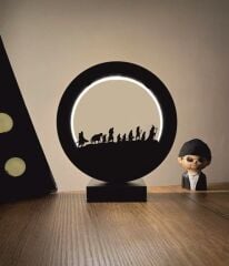 Yüzüklerin Efendisi Siluet Led Masa Lambası Ahşap