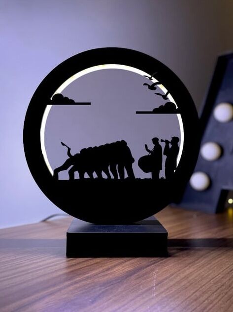 Sivas Hatırası Halay Led Masa Lambası Ahşap