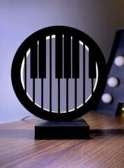 Piyano Tuşları Müzik Led Masa Lambası Ahşap