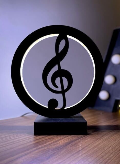 Sol Anahtarı Müzik Led Masa Lambası Ahşap
